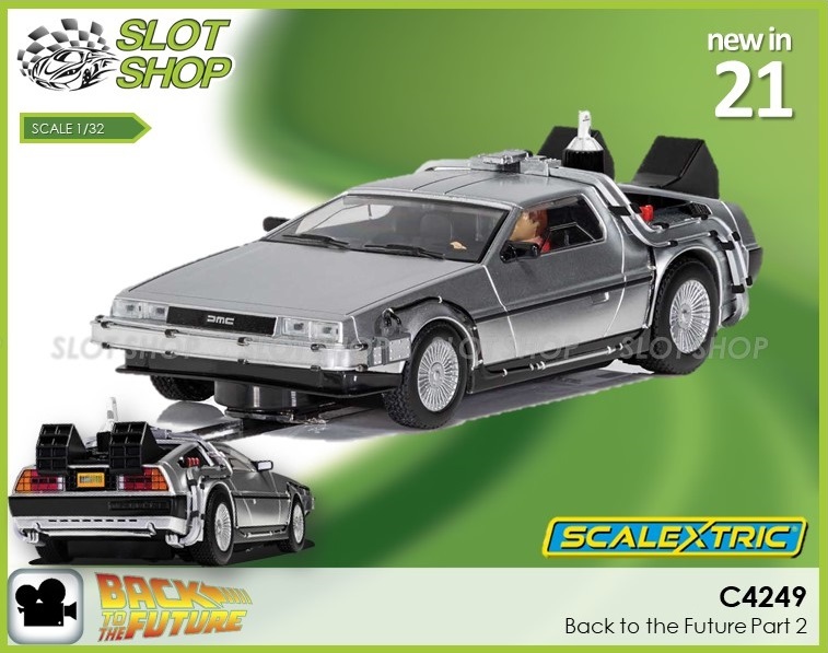 Scalextric Back to The Future Part II Delorean 1:32 Slot Race Car C4249,  Silver