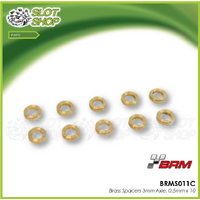 BRM BRMS011C Brass Spacers 3mm Axle, 0.5mm x 10
