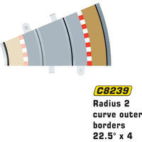 Scalextric C8239 Radius 2 Curve Outer Borders 22.5°
