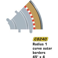 Scalextric C8240 Radius 1 Curve Outer Borders 45°