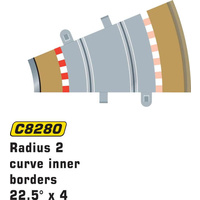 Scalextric C8280 Radius 2 Curve Inner Borders 22.5°