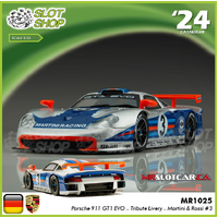 MR Slotcar MR1025 Porsche 911 GT1 EVO – Tribute Livery – Martini & Rossi #3