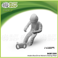 NSR 1300 Modern Race Driver Helmet and Steering Wheel