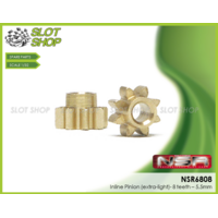 NSR 6808 Brass Inline Pinions (8 Tooth)