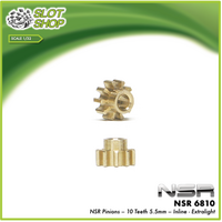 NSR 6810 Brass Inline Pinions 10 T 5.5mm - Extralight