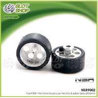 NSR 9002 Front RTR 19x10mm Trued Low Friction Rubber Tyres Ø16mm