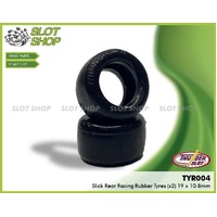 Thunderslot TYR004 Slick Rear Racing Rubber Tyres (x2) 19 x 10.8mm 