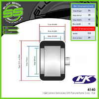 MJK 4140 1/24 Carrera Mercedes GT3 Polyurethane Tyres