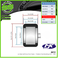 MJK 4412 LoGrip Front Tyres - Carrera Mustang GTY - 24.2 x 10.5