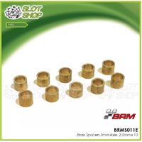 BRM BRMS011E Brass Spacers 3mm Axle, 2.0mm x 10