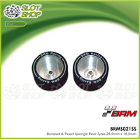 BRM S021SS 28.5mm x 15.5mm Sponge Rear Tyre and Wheel Assembly - Pair