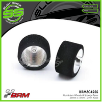 BRMS042SS Aluminium Wheels & Sponge Tyres 25mm x 15mm