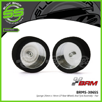 BRM BRMS306SS Sponge 26mm x 14mm GT Rear Wheel and Tyre Assembly - Pair