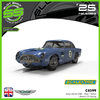 Scalextric C4599 Aston Martin DB5 – Blue / Yellow Historic GT Racing