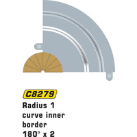 Scalextric C8279 Radius 1 Curve Inner Borders 180°