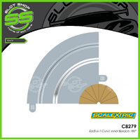 Scalextric C8279 Radius 1 Curve Inner Borders 180°