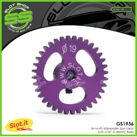 Slot.it GSA1936 36 Tooth Sidewinder Spur Gear (19mm) - Suits 3/32" Axles