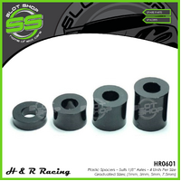 H & R Racing HR0601 Plastic Spacers – Suits 1/8” Axles – 4 Units Per Size