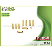 NSR 4867 Axle Spacers – 3/32 brass 9.5mm 