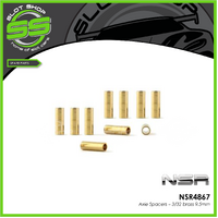 NSR 4867 Axle Spacers – 3/32 brass 9.5mm 