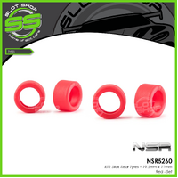 NSR5260 RTR Slick Low Profile Rear Tyres 19.5mm x 11mm - Red - Set