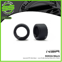NSR 5261Black Special RTR Slick Rear – Low Profile Racing Tyres 20 x 10mm