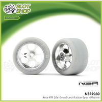 NSR 9030 Rear RTR 20x10mm Trued Rubber Tyres Ø16mm