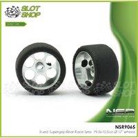 NSR 9065 Trued Supergrip Rear Race Tyres 19.5x10.5 on Ø 17" wheels 