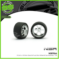 NSR 9066 19.5mm x 10.5mm Glued & Trued Rear Wheel & Tyre Assembly - Pair