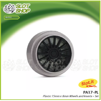 Slot.It PA17PL Plastic 15mm x 8mm Wheels and Inserts - Pair