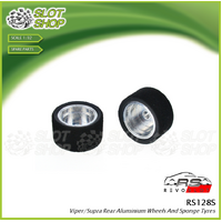 Revo Slot RS128S Viper/Supra Rear Aluminium Wheels + Sponge Tyres