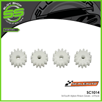 Scaleauto SC1014 Nylon Pinions for 2mm Shaft (14 Tooth)