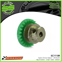 Scaleauto SC1110R Nylon Crown Gear – 24-Tooth M2.5 Screw – 3/32” Axle - Green
