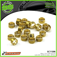 Scaleauto SC1120B 3/32" Brass 1.5mm Axle Spacers - 20 Pack