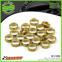 Scaleauto SC1120C 3/32" Brass 1.0mm Axle Spacers - 20 Pack