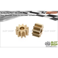 Scaleauto SC1195 Brass Pinions for 2mm Shaft (12 Tooth)
