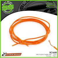 Scaleauto SC1650 Silicone Extra Flexible Wire - 1.5mm - Orange - 1m
