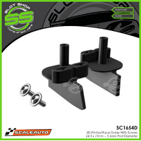 Scaleauto SC1654D 3D-Printed Race Guide With Screws - 24.3mm x 10mm - 3.5mm Post Diameter