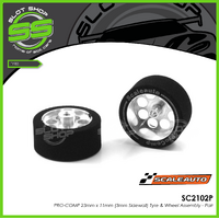 Scaleauto SC2102P ProComp 23mm x 11mm (3mm Sidewall) Tyre & Wheel Assembly