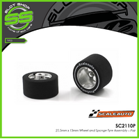 Scaleauto SC2110P 25.5mm x 13mm Pro-Comp Wheels & Sponge Tyre Assembly