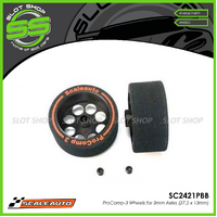 Scaleauto SC2421PBB ProComp-3 Wheels for 3mm Axles (27.5 x 13mm)