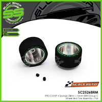 Scaleauto SC2526 PRO-COMP 4 Sponge 28mm x 16mm BRM Group C Wheel and Tyre Assembly - Pair