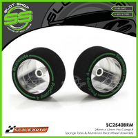 Scaleauto SC2540BRM PRO-COMP-4 24mm x 13mm Sponge Tyres & Aluminium Rear Wheel - Suits BRM