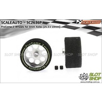 Scaleauto SC2636P ProComp-2 Wheels for 3mm Axles (25.5 x 13mm)