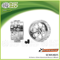 Scaleauto SC4054D25 16.5mm x 10mm Aluminium Monza 2 Wheels - Pair