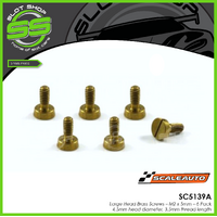 Scaleauto SC5139A Large Head Brass Screws - M2 x 5mm - 6 Pack