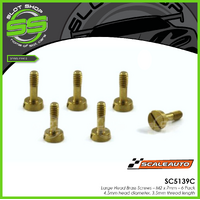 Scaleauto SC5139C Large Head Brass Screws - M2 x 7mm - 6 Pack