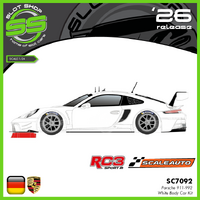 Scaleauto SC7092 Porsche 911-992 White Body Racing Car Kit