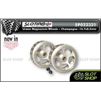 Sloting Plus SP022321 Urano Magnesium Wheels - Champagne (16.7 x 8.5mm)