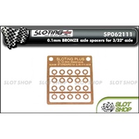 Sloting Plus SP062111 0.1mm BRONZE axle spacers for 3/32" axle x 20